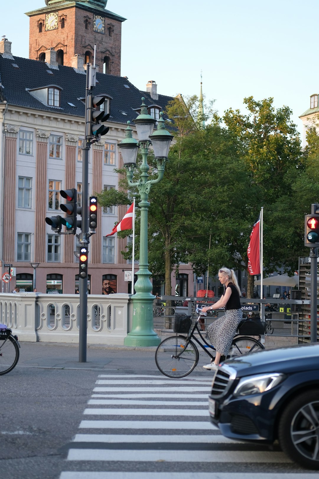 Young Danish woman being interviewed on camera